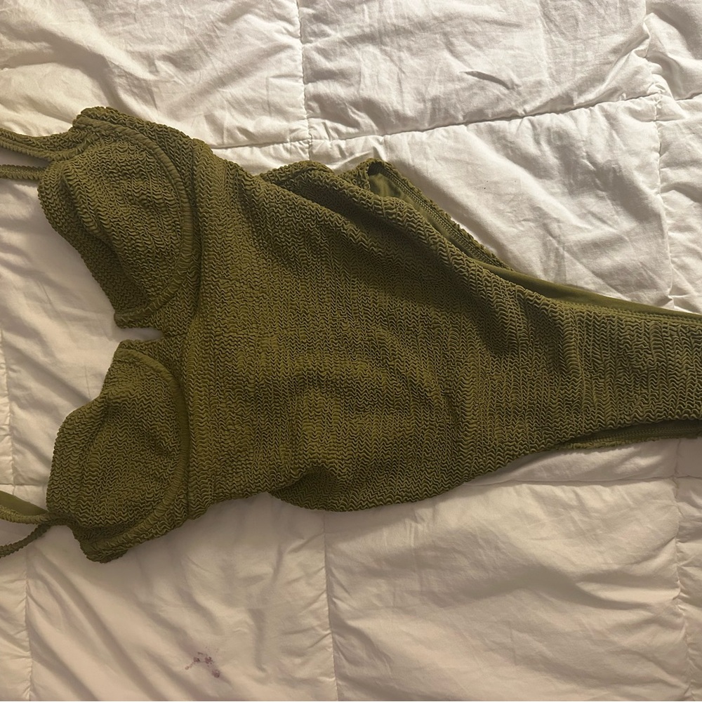 Monday Swimwear Green High-Cut One Piece